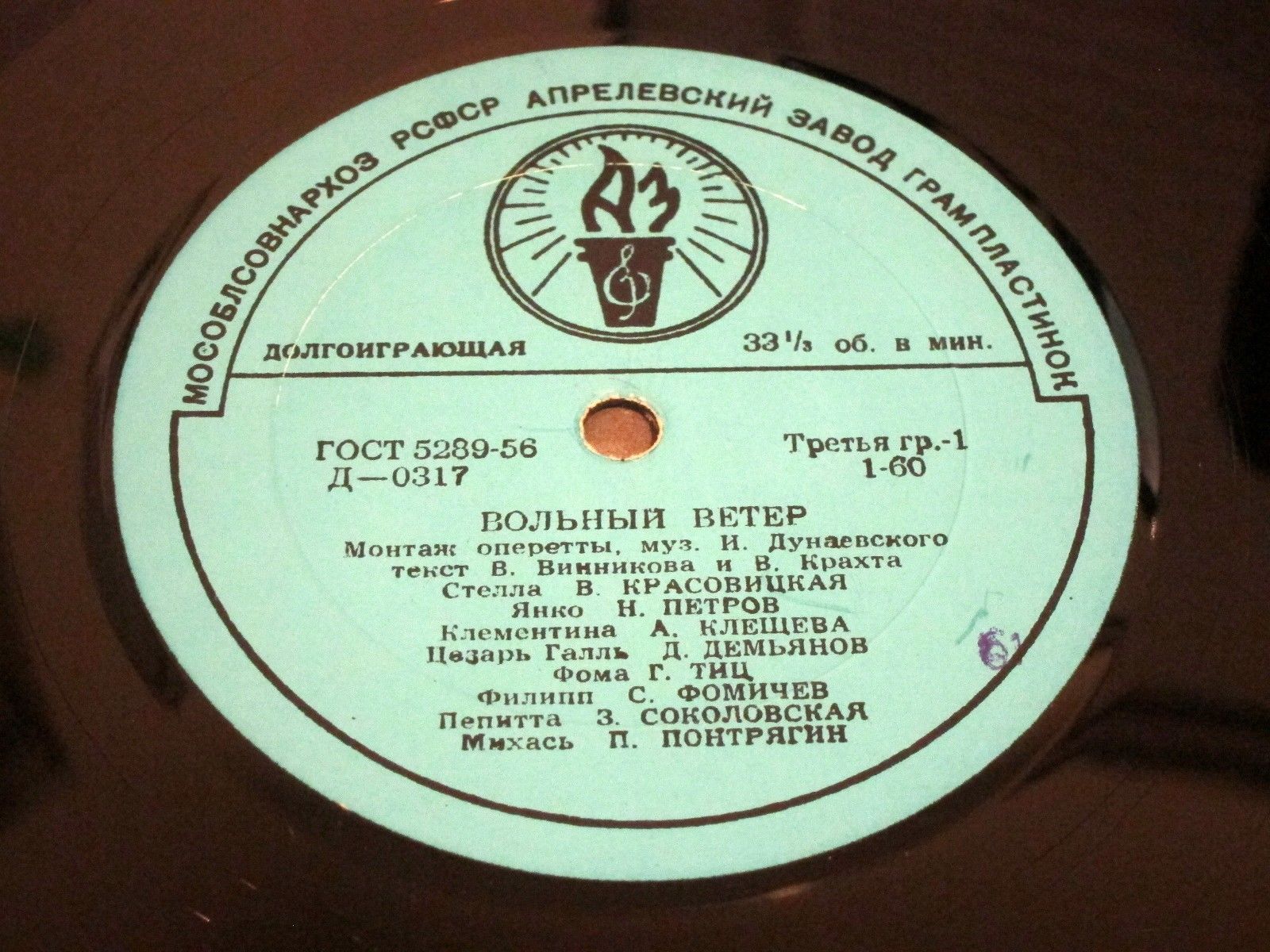 И. ДУНАЕВСКИЙ (1900–1955): «Вольный ветер», монтаж оперетты
