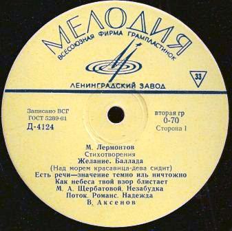 А. Пушкин, М. Лермонтов - читают В. Аксенов и Д. Журавлев