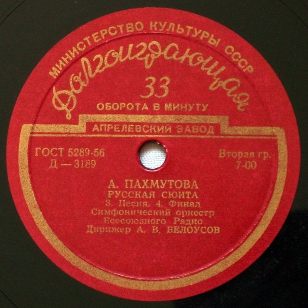 А. Пахмутова: Русская сюита (А. В. Белоусов, СО ВР)