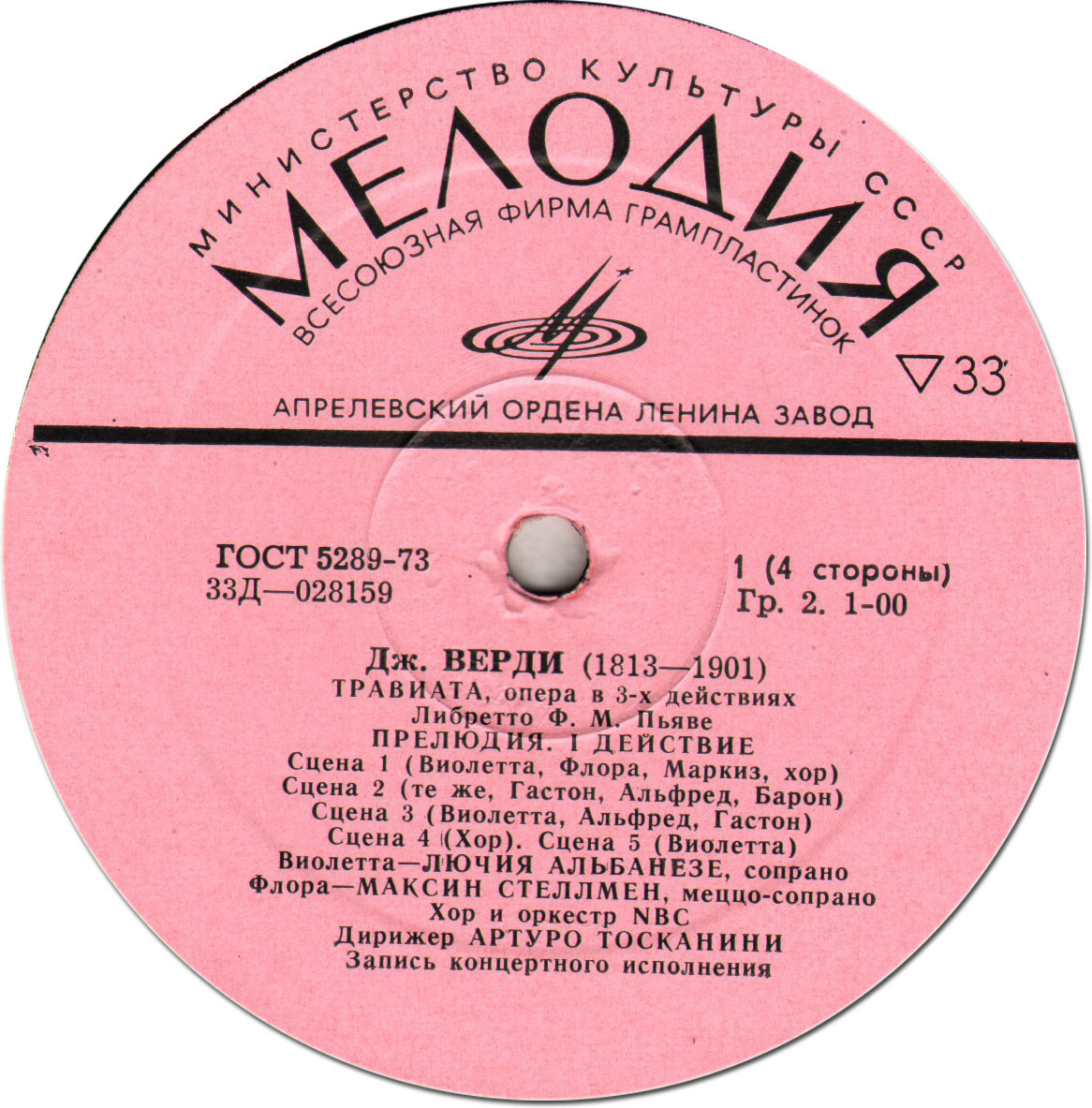 Дж. Верди. «Травиата» (опера) (Артуро Тосканини)