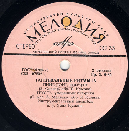 Tantsurütme IV (Танцевальные ритмы IV)