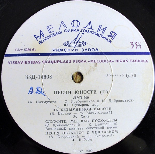 ПЕСНИ ЮНОСТИ (II серия)