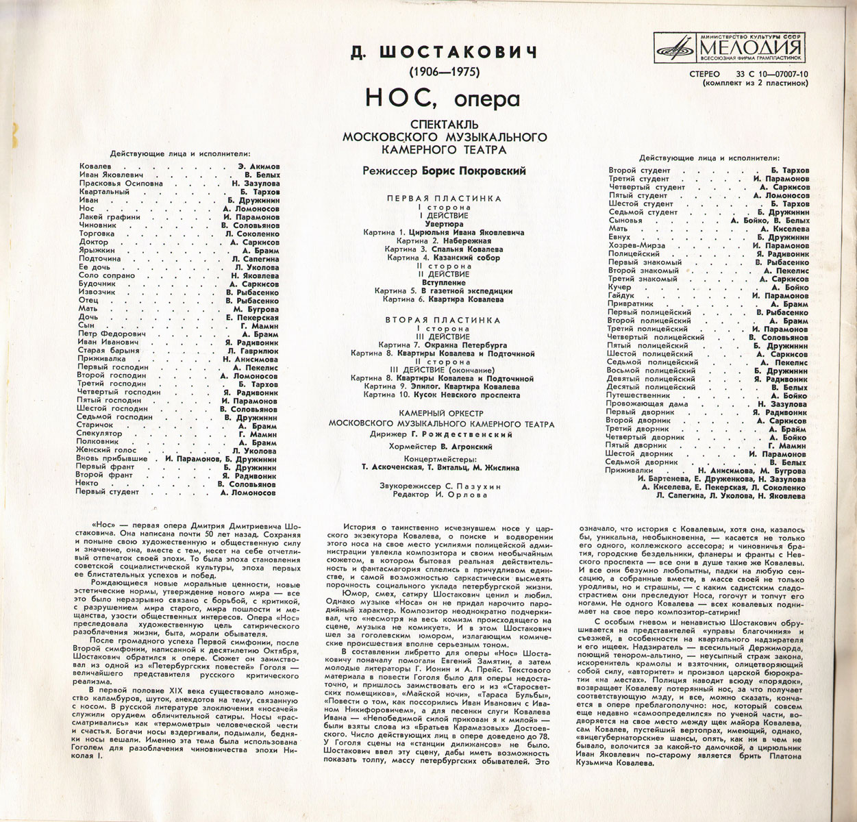 Д. Шостакович: Опера «Нос»