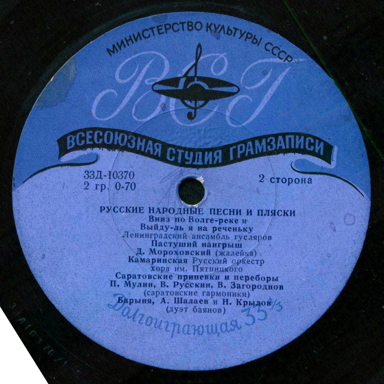 Русские народные песни и пляски