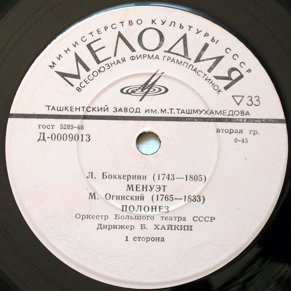 Оркестр Большого театра СССР. Дирижёр Б. Хайкин