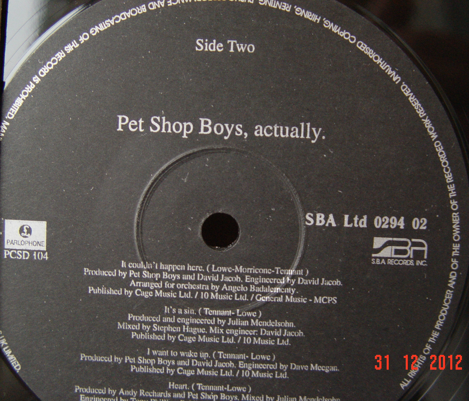 PET SHOP BOYS. Actually
