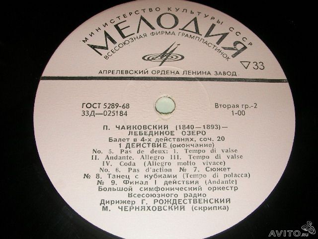 П. ЧАЙКОВСКИЙ (1840–1893) «Лебединое озеро», балет в 4 д., соч. 20 (БСО ВР, Г. Рождественский)