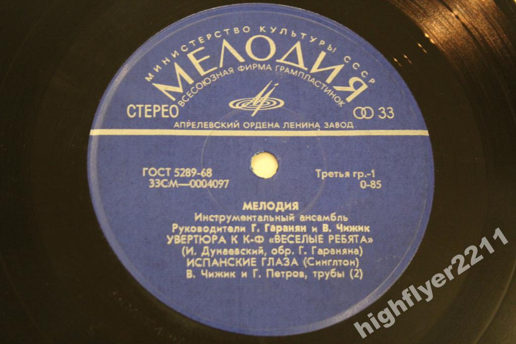 Инстр. ансамбль "Мелодия", рук. Г. Гаранян и В. Чижик