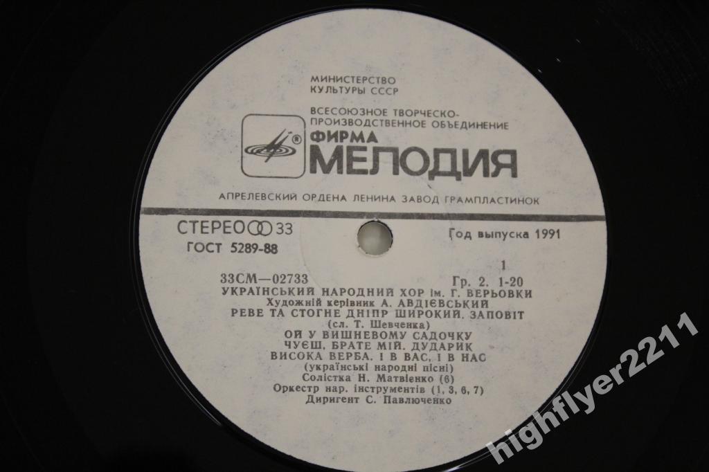 Украинский народный хор  им. Г. Веревки