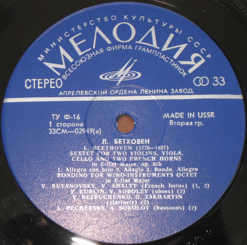 Л. Бетховен Два секстета и Рондино для октета духовых