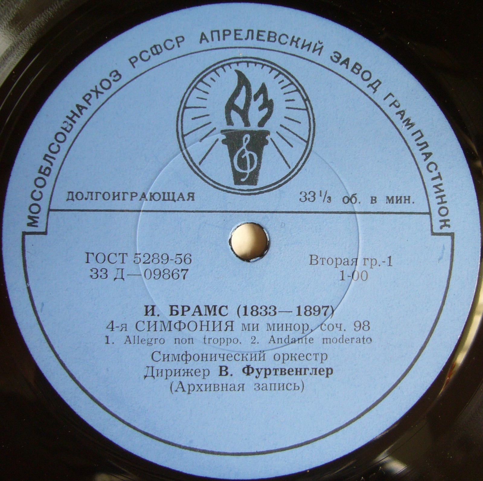 И. Брамс, Л. Бетховен. Дирижирует В. Фуртвенглер