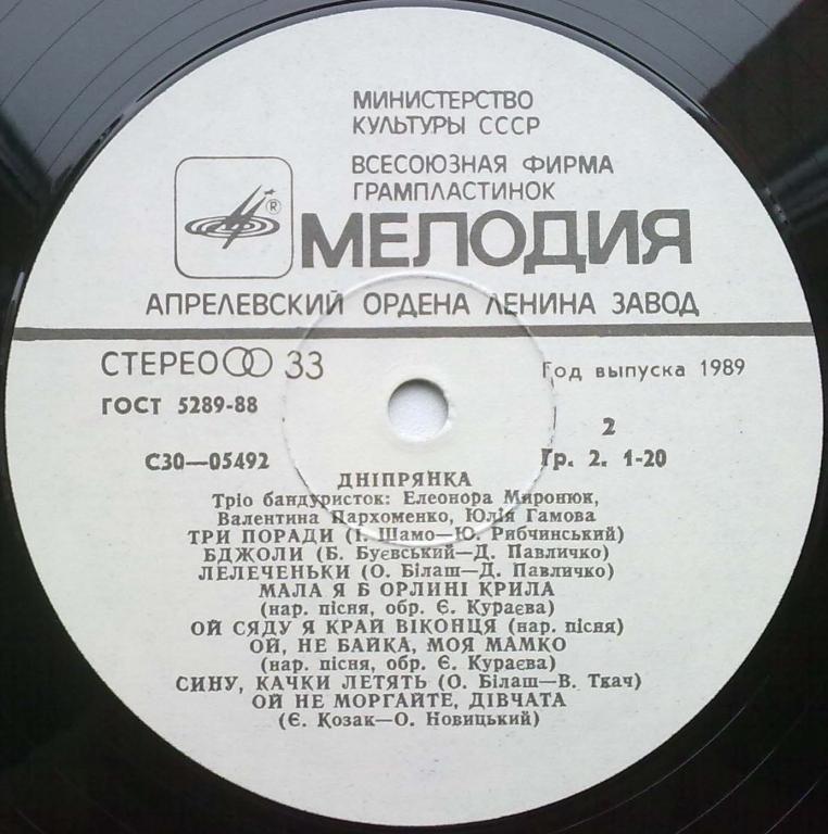 Трио бандуристок "ДНiПРЯНКА" - Е.Миронюк, В.Пархоменко, Ю.Гамова