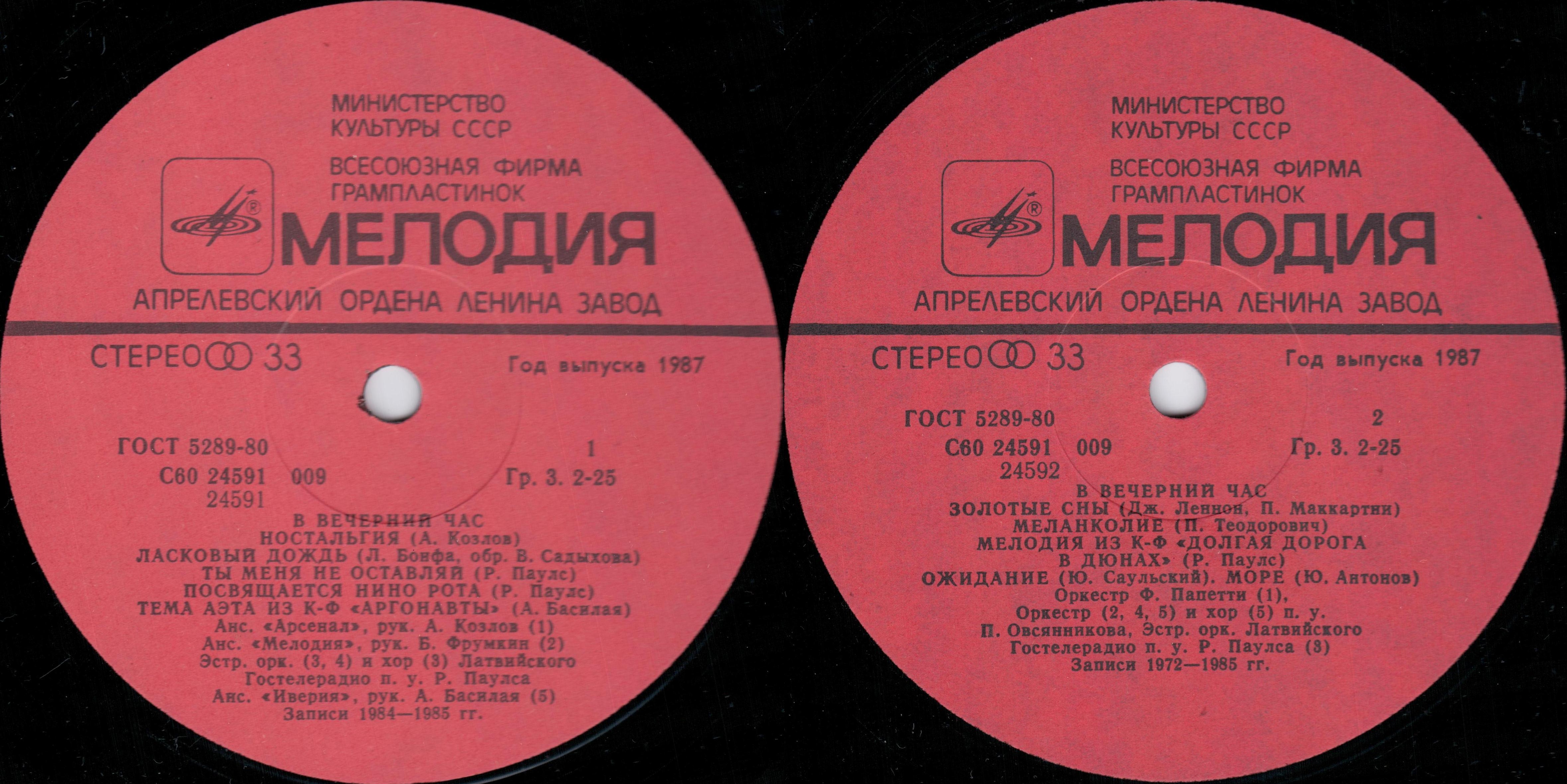 В вечерний час