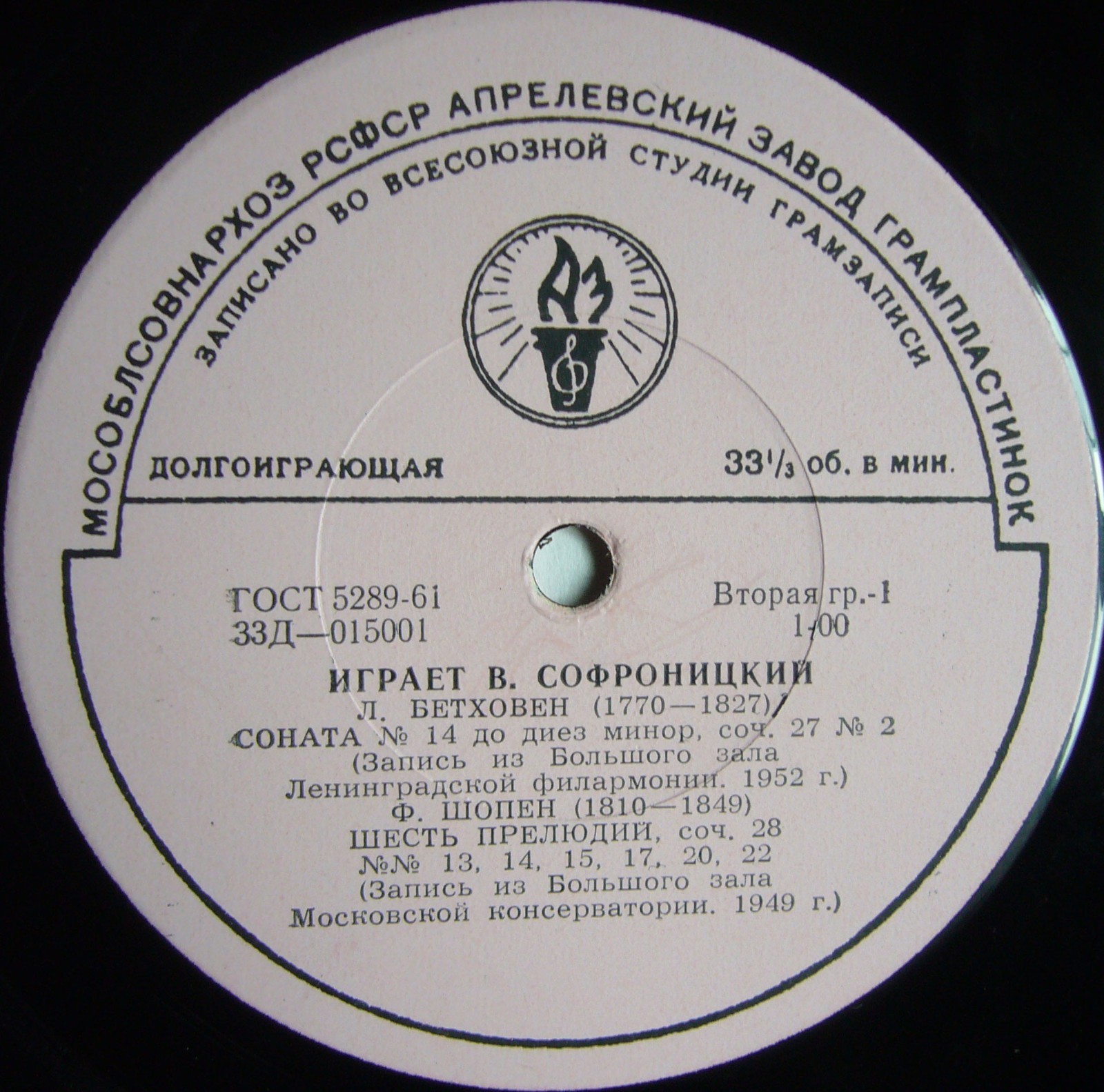 В. СОФРОНИЦКИЙ (ф-но)