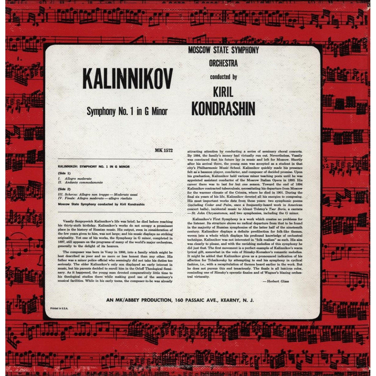 В. КАЛИННИКОВ (1866-1901) Симфония № 1 соль минор (К. Кондрашин)