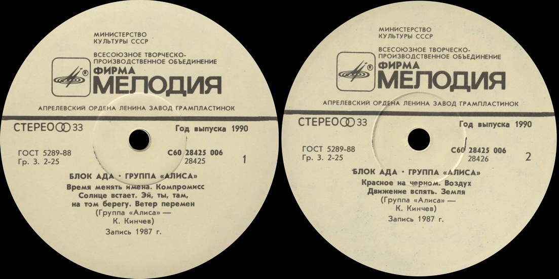 Группа «Алиса». Блок Ада
