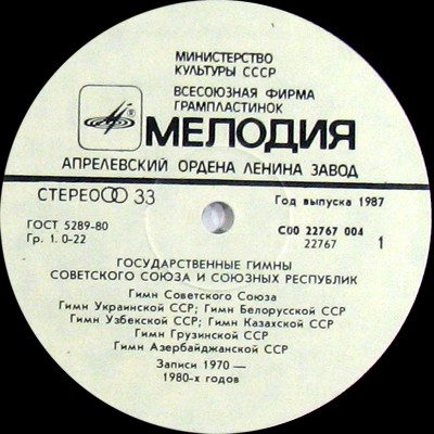 Государственные гимны Советского Союза и союзных республик