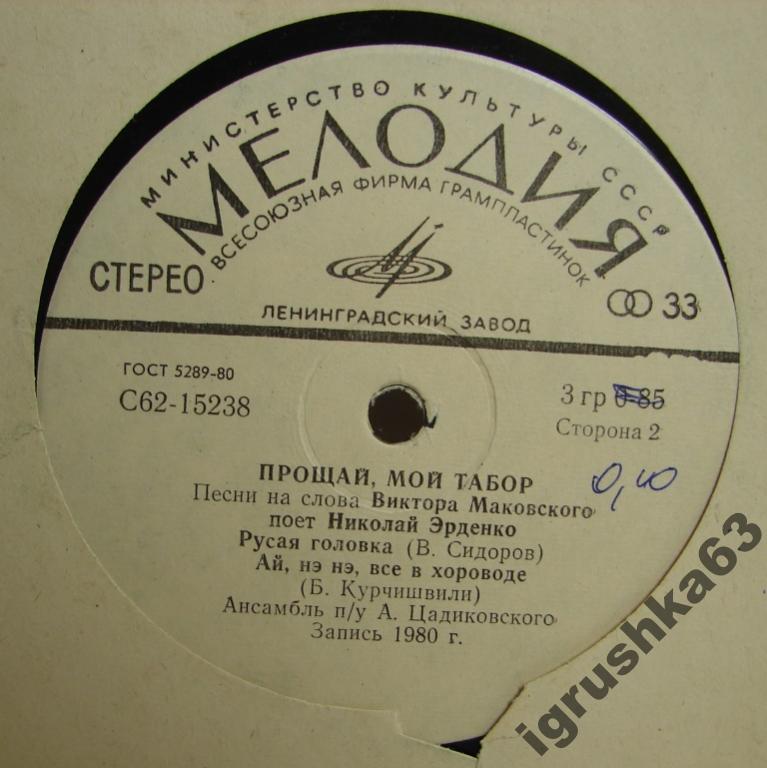 ПРОЩАЙ, МОЙ ТАБОР: Песни на слова Виктора Маковского поет Николай Эрденко