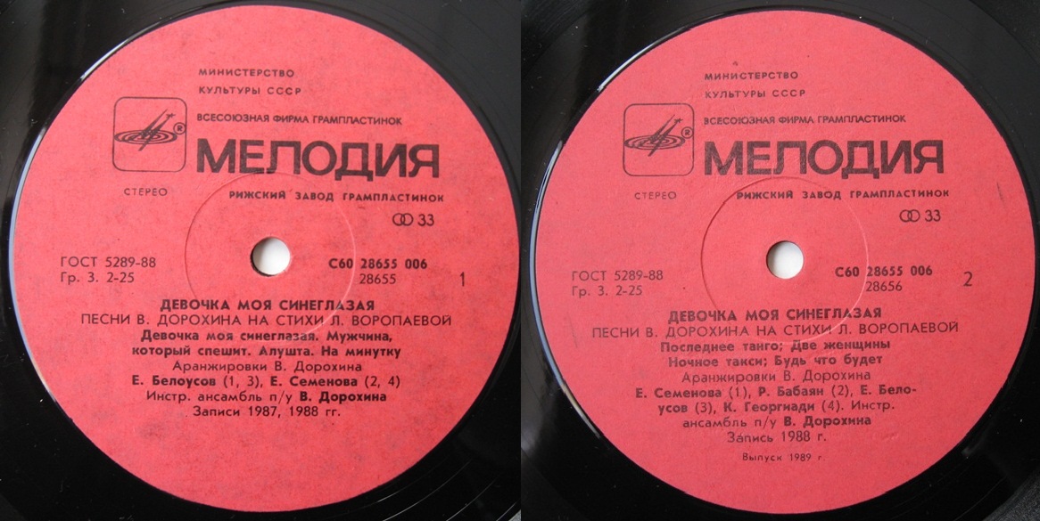 ДЕВОЧКА МОЯ СИНЕГЛАЗАЯ. Песни Виктора Дорохина и Любови Воропаевой