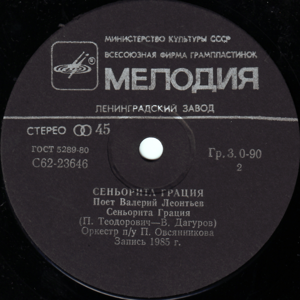 По вашим письмам. «Сеньорита Грация». Поёт Валерий Леонтьев
