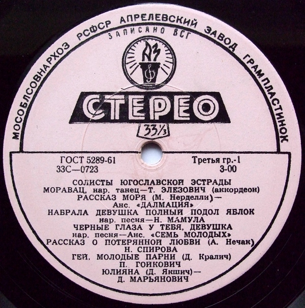 ЮГОСЛАВСКАЯ ЭСТРАДА (на сербохорватском яз.)
