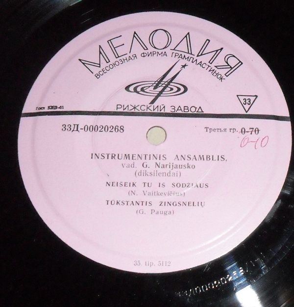 ИНСТРУМЕНТАЛЬНЫЙ АНСАМБЛЬ под упр. Г. НАРИЯУСКАСА (диксиленд)