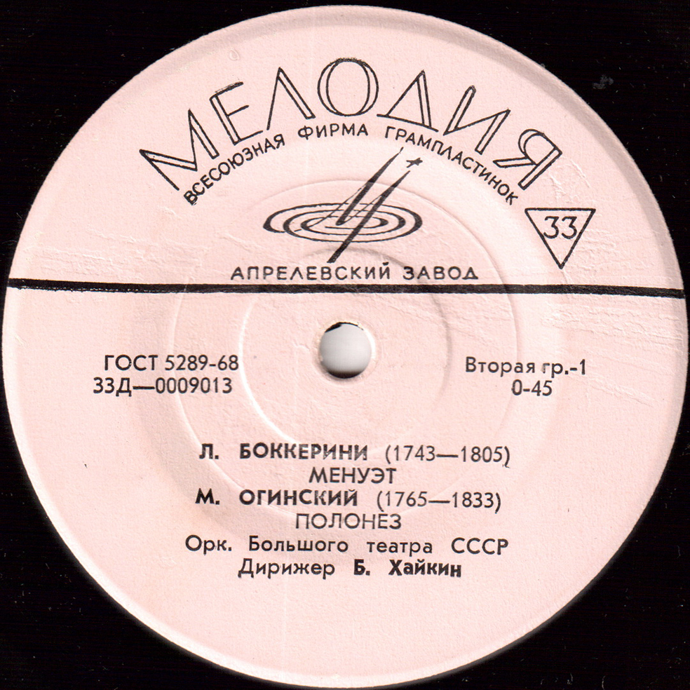 Оркестр Большого театра СССР. Дирижёр Б. Хайкин