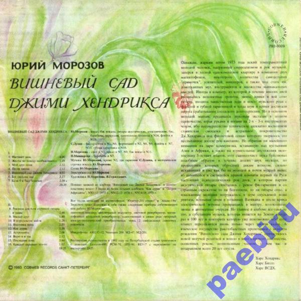 МОРОЗОВ Юрий. Вишневый сад Джими Хендрикса