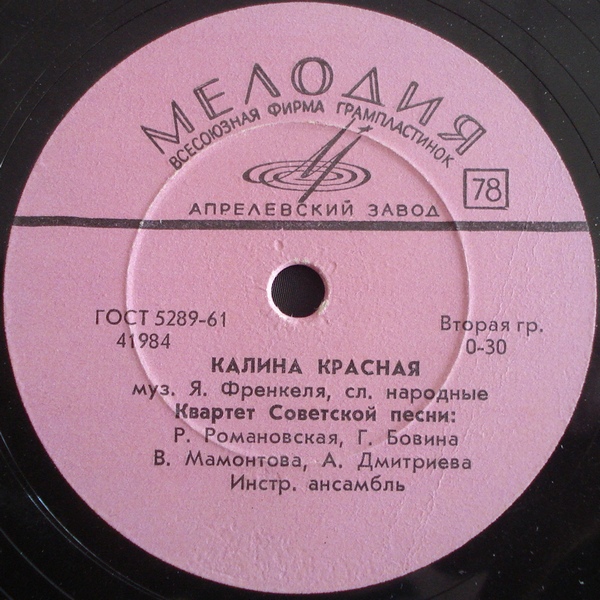 Квартет Советской песни – Милые подруги / Калина красная