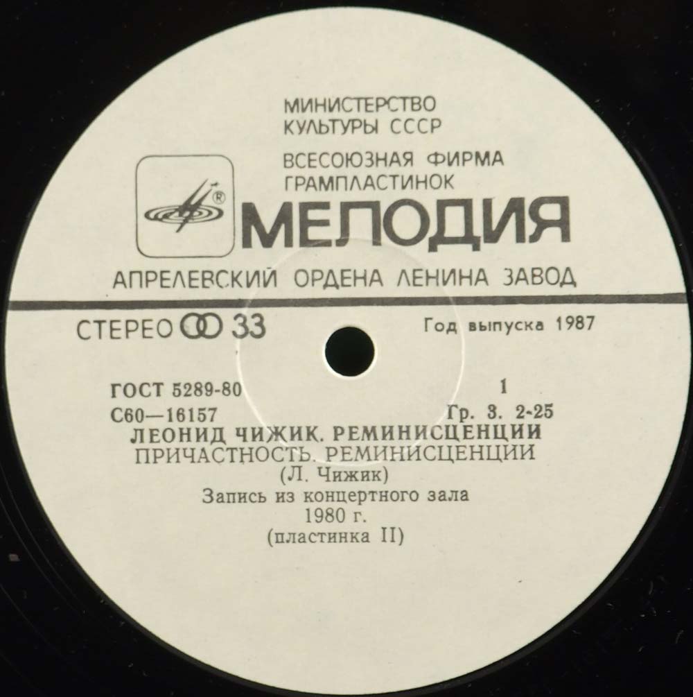 Леонид ЧИЖИК. "Реминисценции"