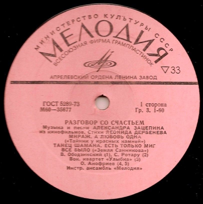 Александр Зацепин. Разговор со счастьем. Песни из кинофильмов