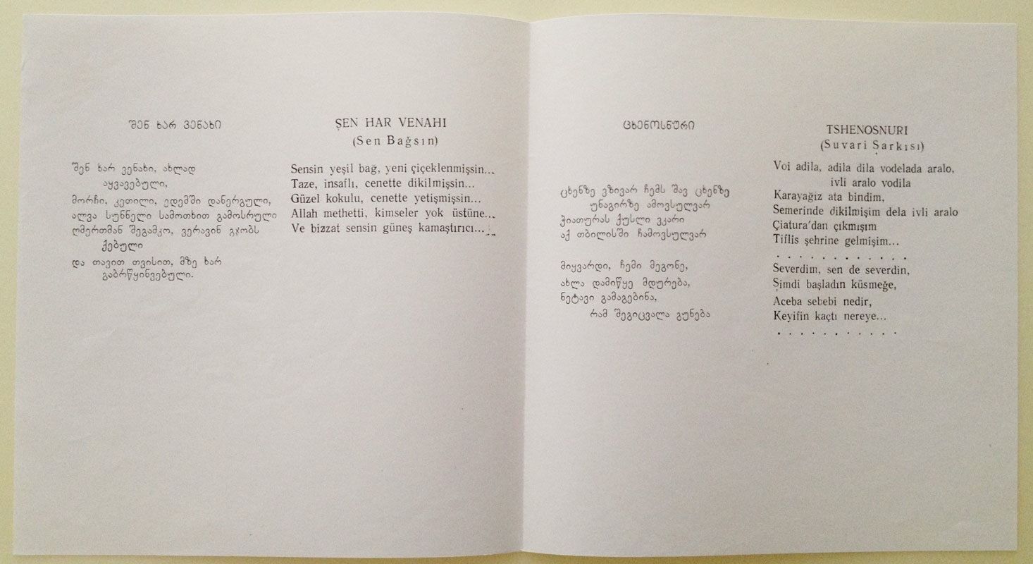 МУЗЫКАЛЬНЫЙ СУВЕНИР (Ансамбль "Рустави") (варианты на турецком и французском языках)