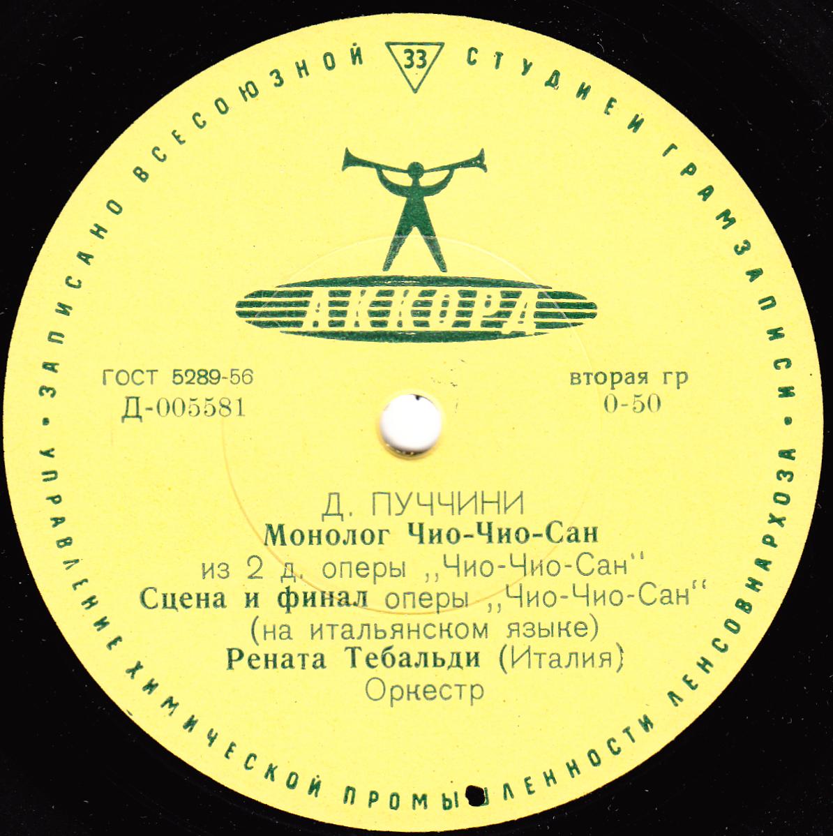 Рената Тебальди. Арии из опер Пуччини