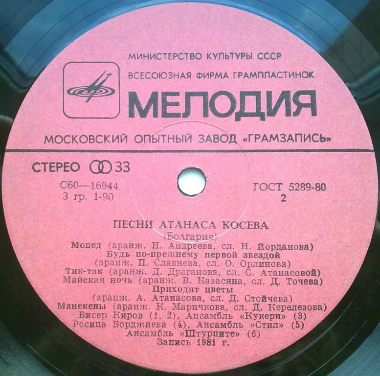 Песни Атанаса Косева (Болгария)