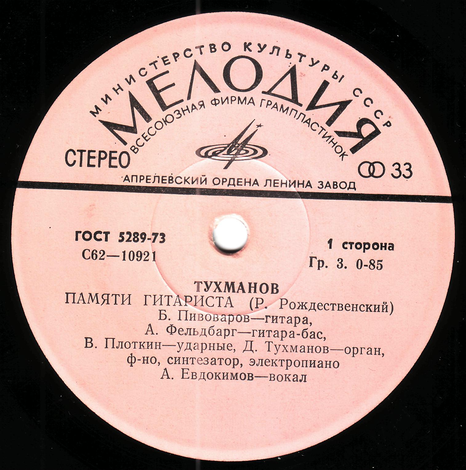 Тухманов. Памяти гитариста. Памяти поэта