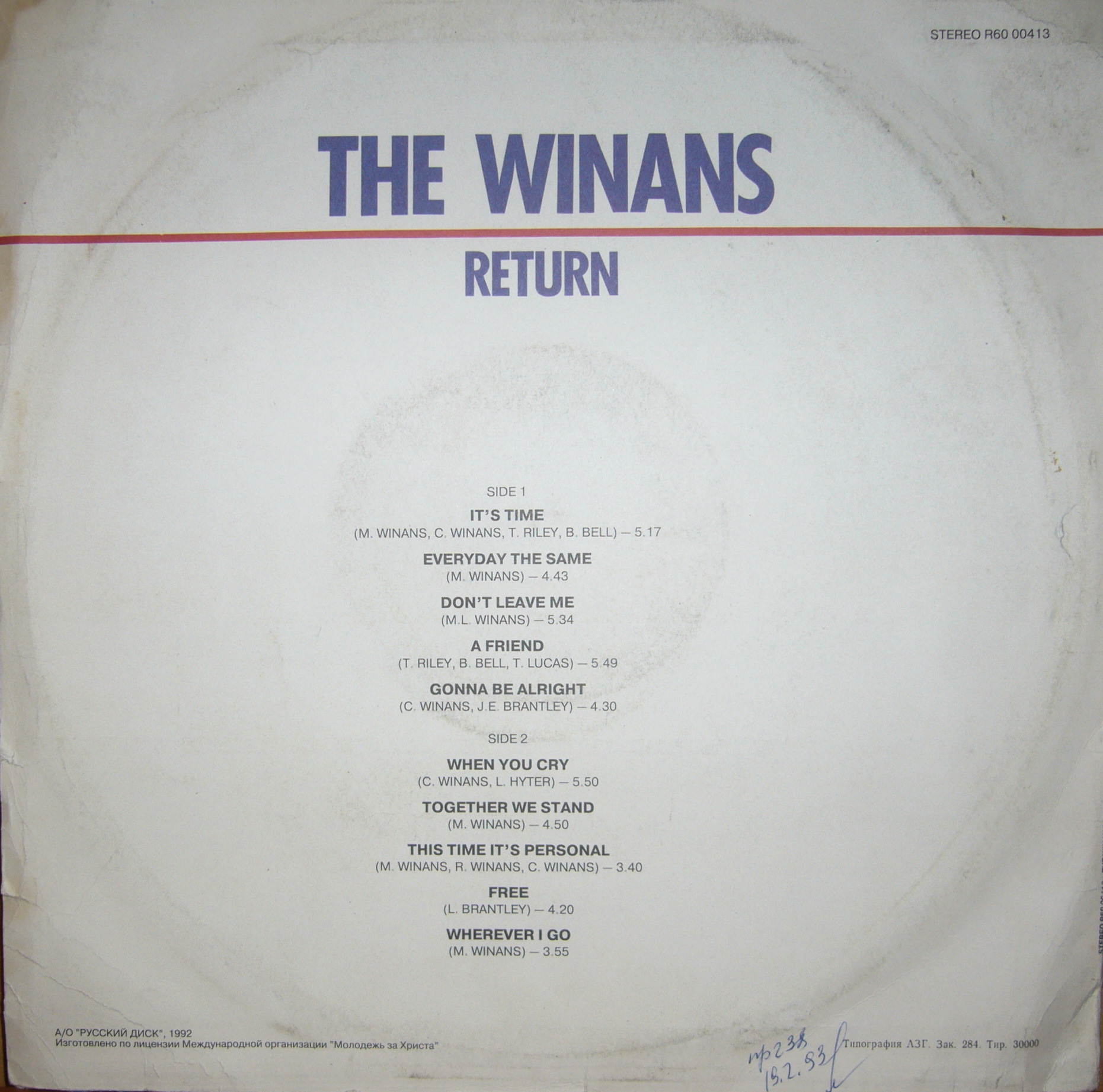 THE WINANS. Return