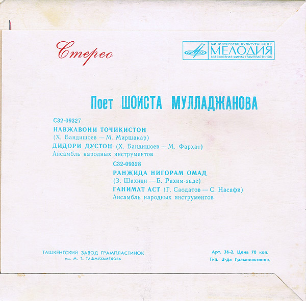 МУЛЛАДЖАНОВА Шоиста.