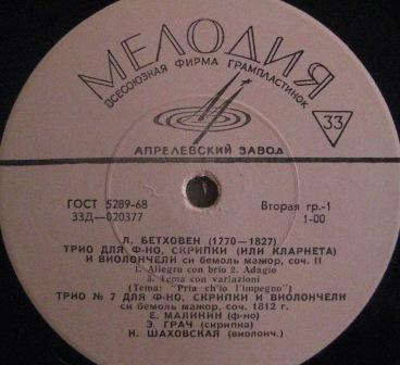 Л. БЕТХОВЕН, Г. СВИРИДОВ - Трио