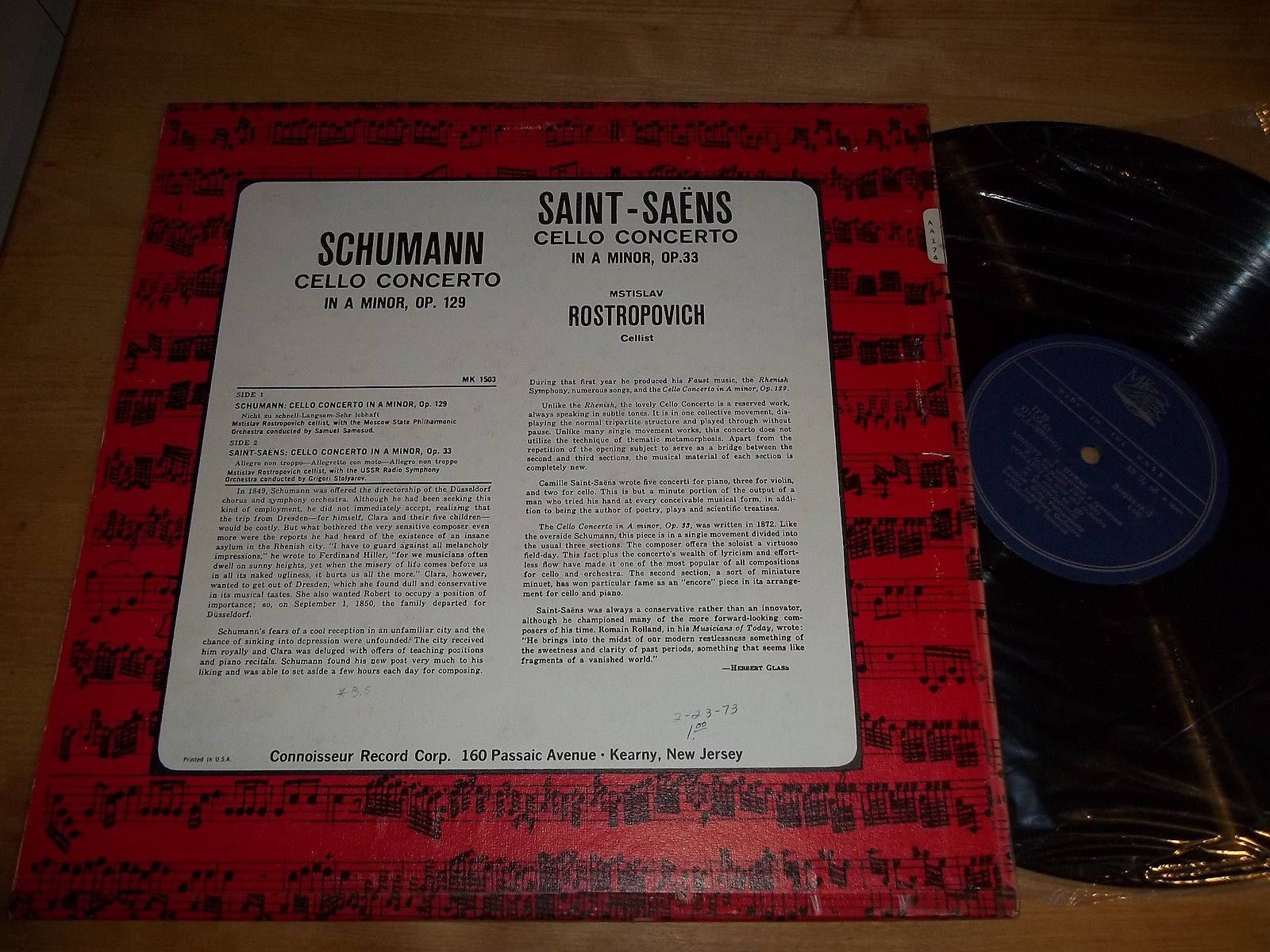 Р. Шуман, К. Сен-Санс. Играет М. Ростропович