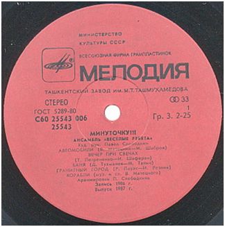 Ансамбль "Весёлые ребята". Минуточку!!!