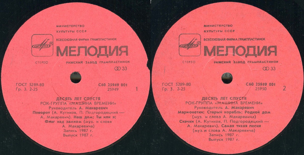 Рок-группа "Машина времени". «Десять лет спустя»