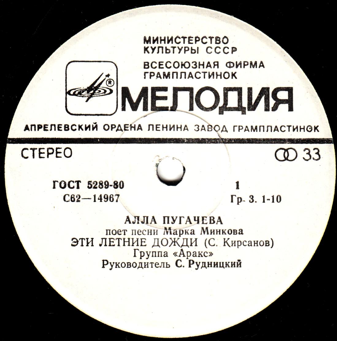 Алла Пугачева поёт песни Марка Минкова