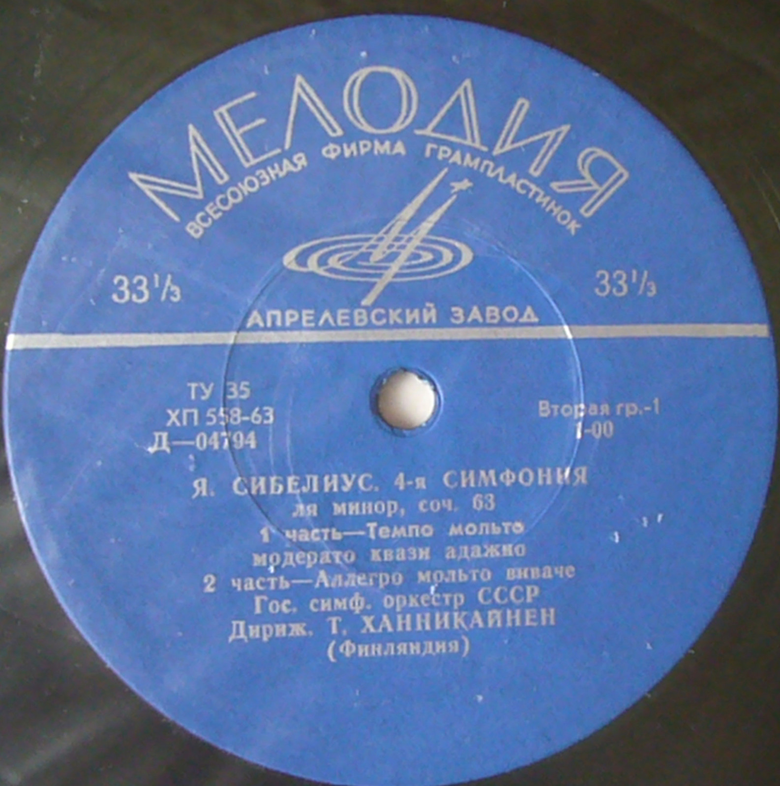 Я. Сибелиус: Симфония № 4 ля минор, соч. 63