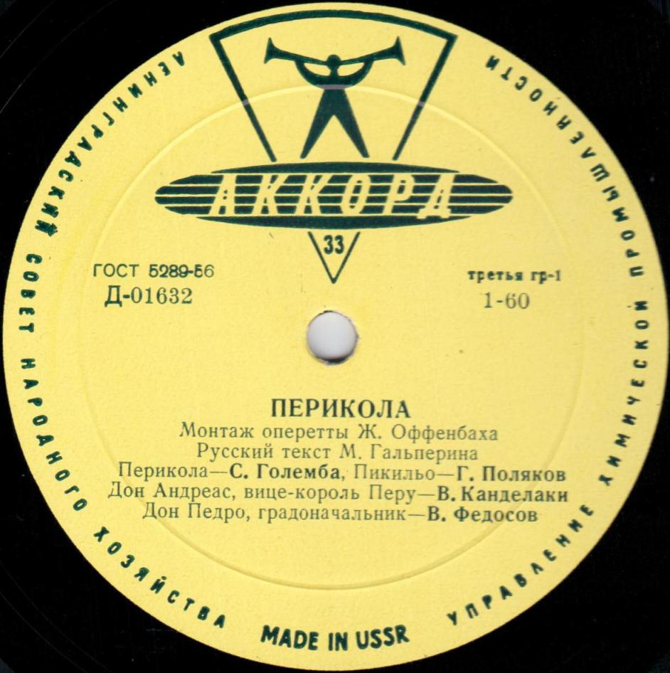 Ж. ОФФЕНБАХ: «Перикола», монтаж оперетты