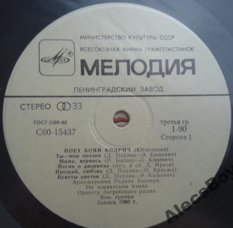 Поет Боян КОДРИЧ (Югославия)