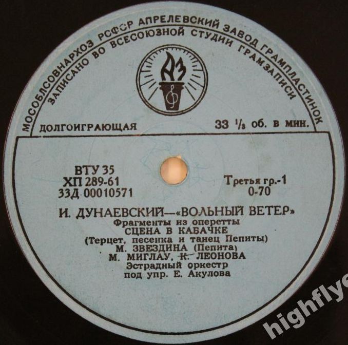 И. ДУНАЕВСКИЙ: «Вольный ветер», фрагменты из оперетты