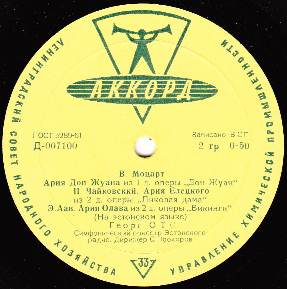 Поёт Георг Отс