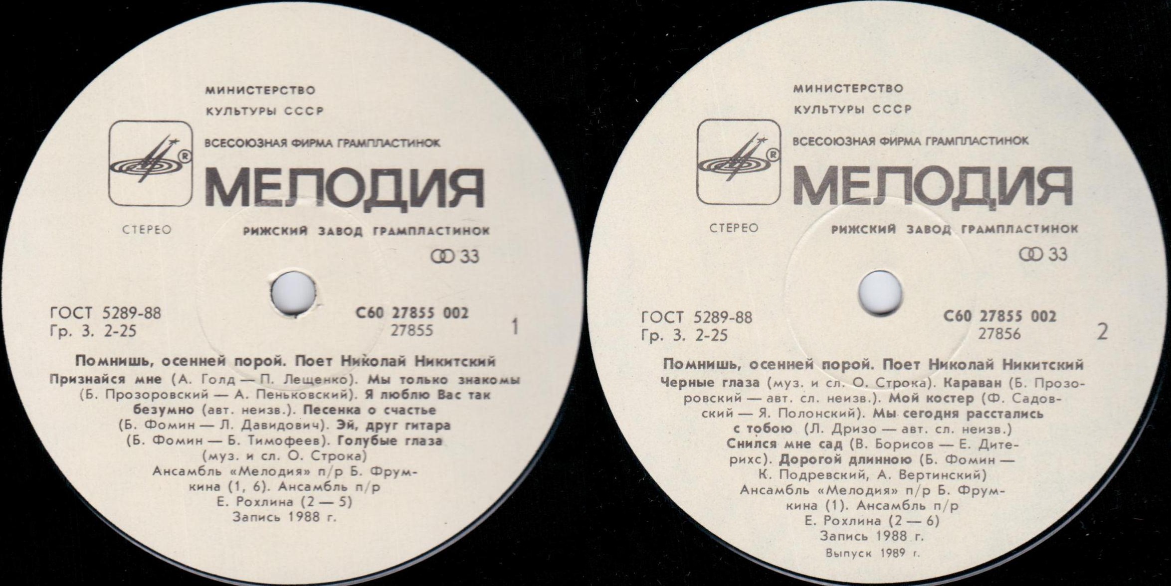 НИКОЛАЙ НИКИТСКИЙ - Помнишь, осенней порой