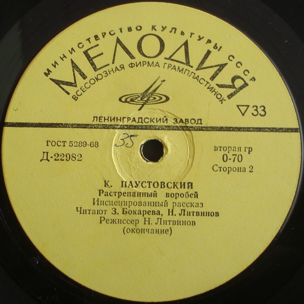 К. ПАУСТОВСКИЙ (1892-1968) «Растрёпанный воробей», инсценированный рассказ