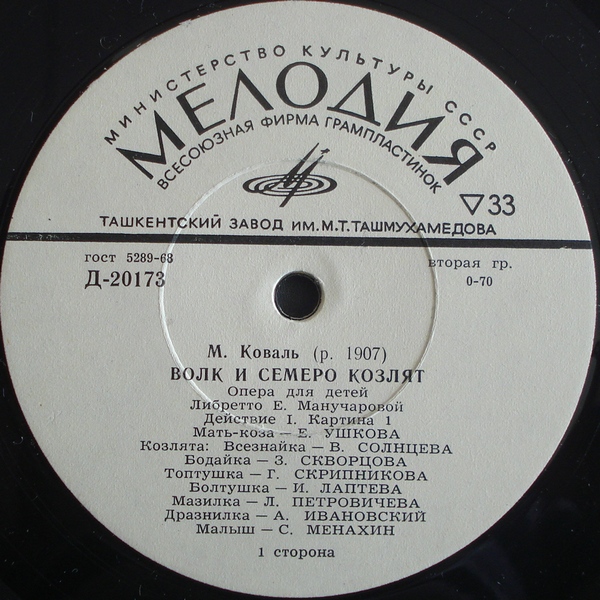 М. КОВАЛЬ (1907-1971) «Волк и семеро козлят»: опера для детей